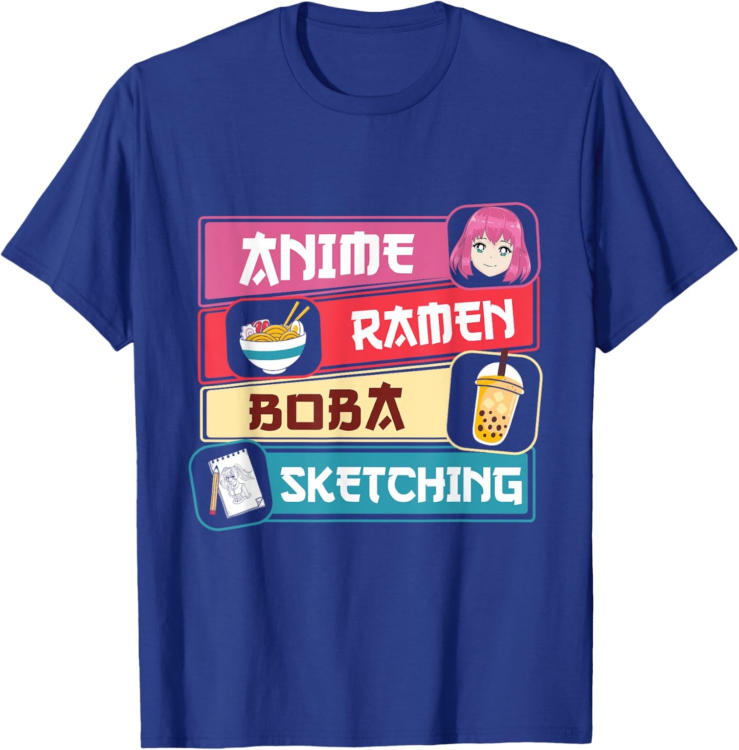 Anime Ramen Boba Sketching Otaku Kawaii Anime Lover T-Shirt - T-Shirt | Royal
