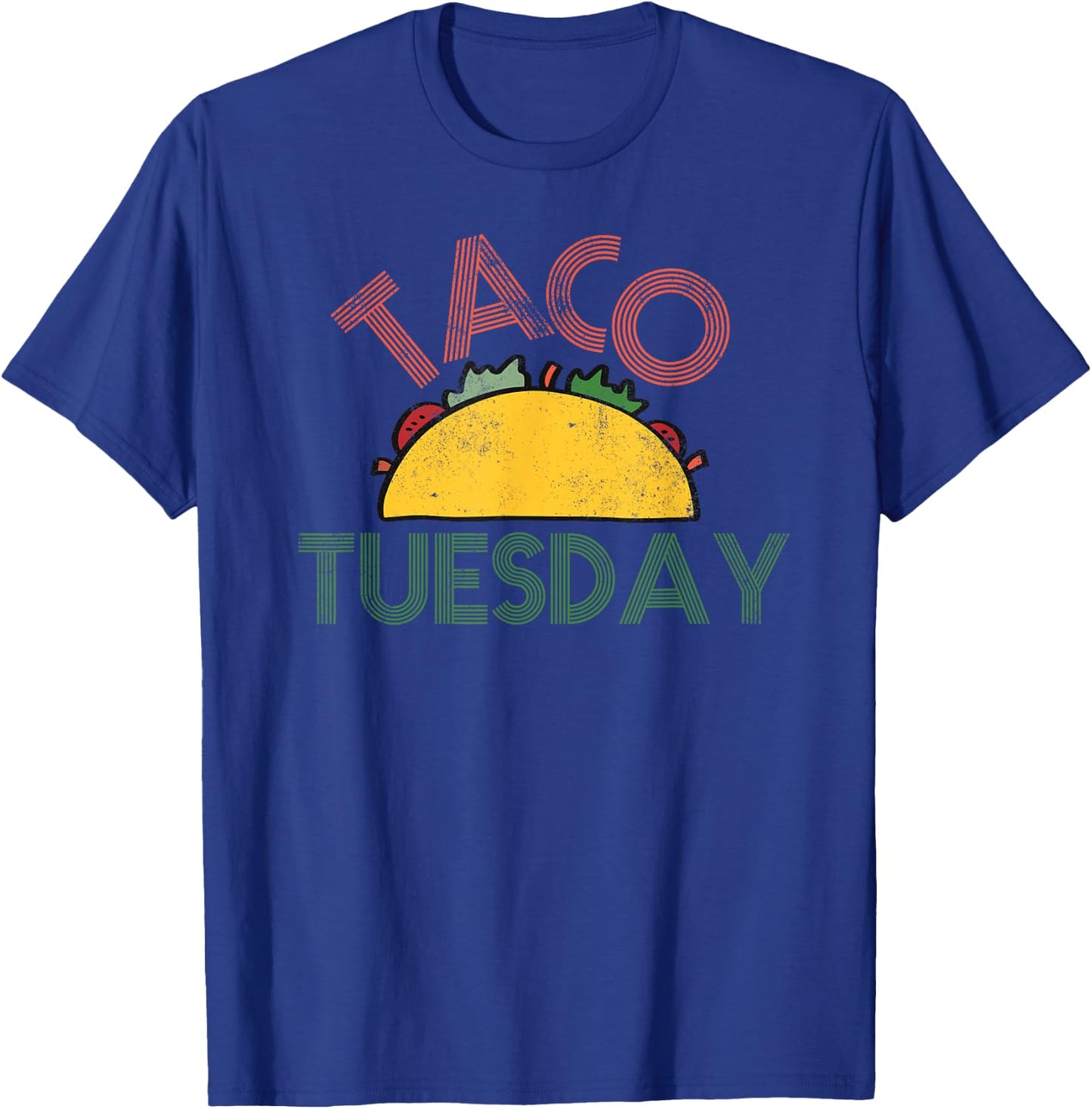 Taco Tuesday Fun Distressed Food Shirt T-Shirt - T-Shirt | Royal