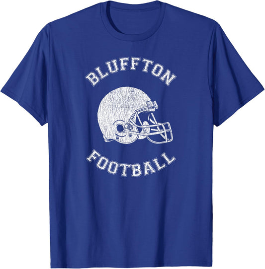 Bluffton Football Distressed 1980's Retro P.E.Dept Style T-Shirt - T-Shirt | Royal