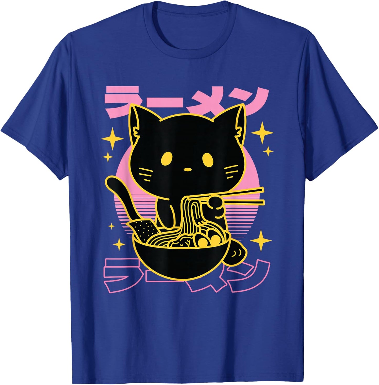 Japanese Cat Retro Ramen Kanji - But First , black T-Shirt - T-Shirt | Royal