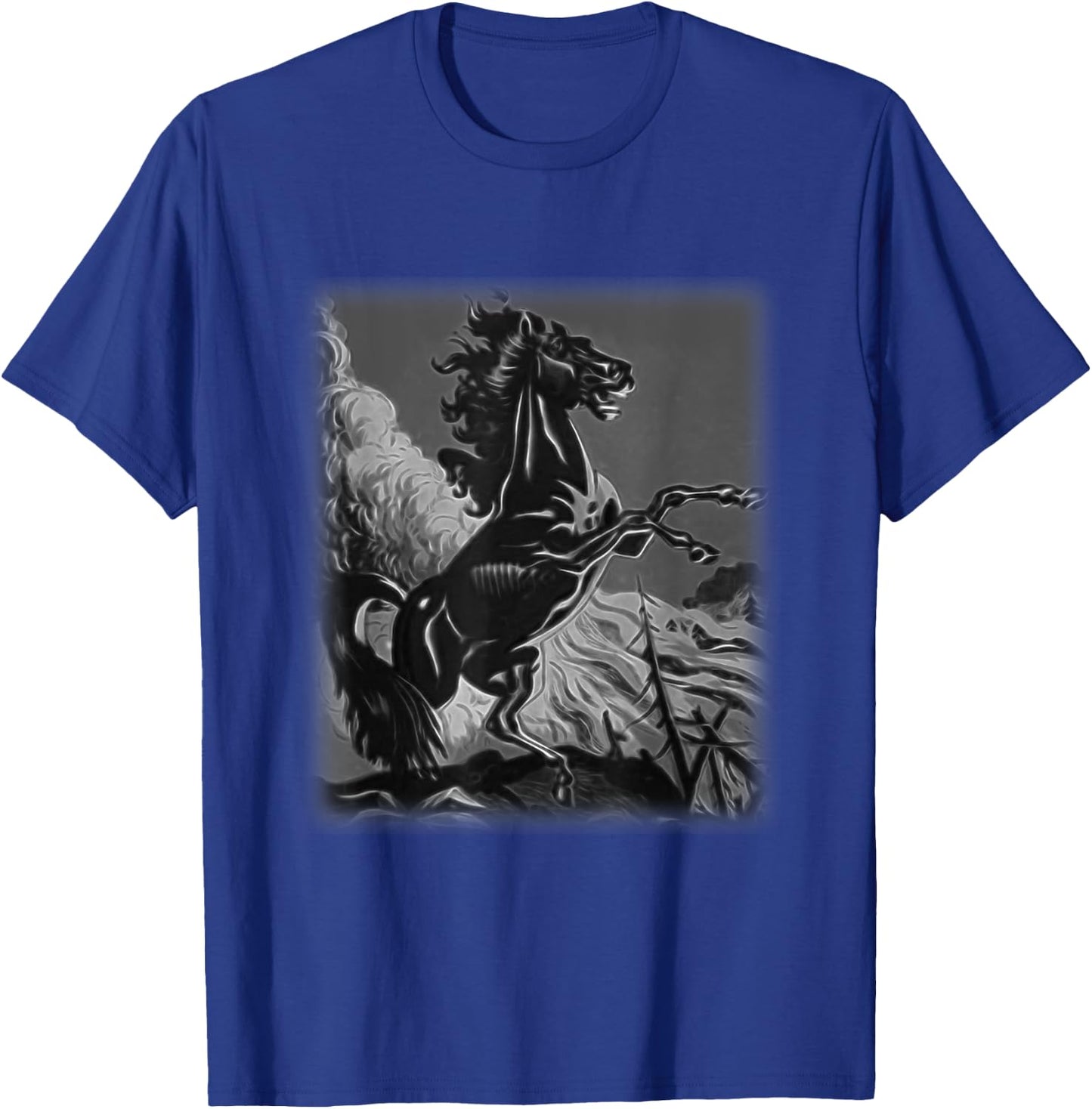 Black Horse Shirt, Rearing Stallion for Horse Lovers T-Shirt - T-Shirt | Royal