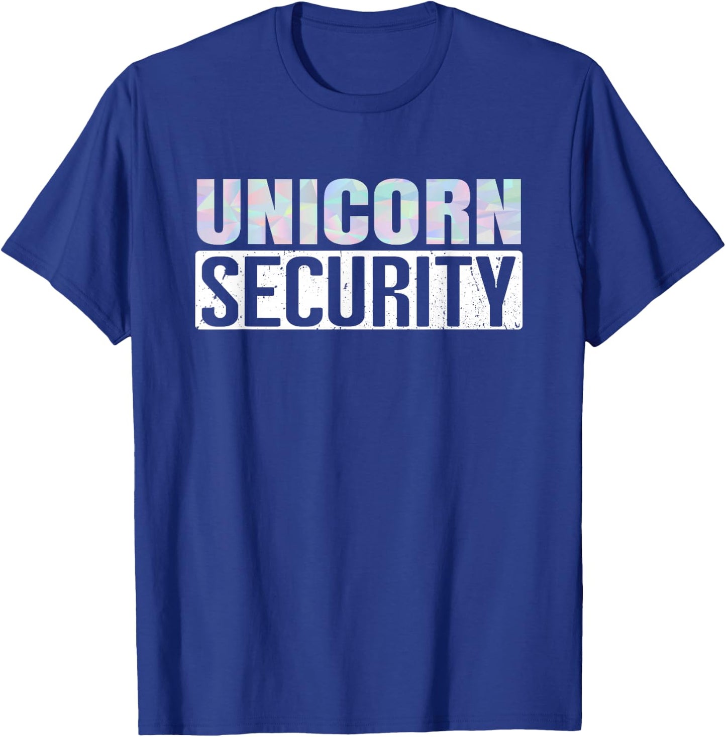 Halloween Easy Quick Dad Mom Adult Costume Unicorn Security T-Shirt - T-Shirt | Royal