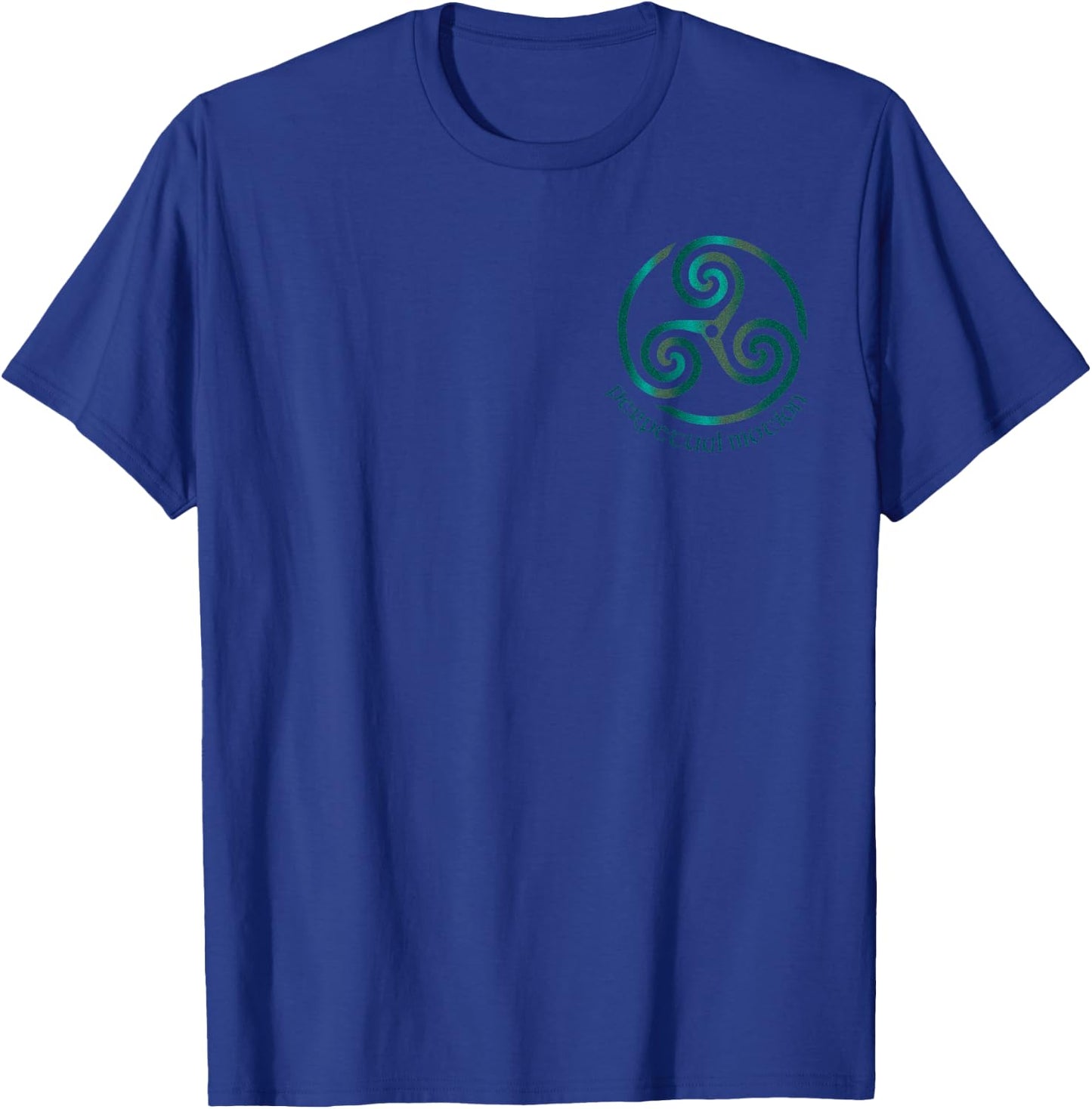 Irish Celtic Gaelic Triskele symbol. More artwork on back T-Shirt - T-Shirt | Royal