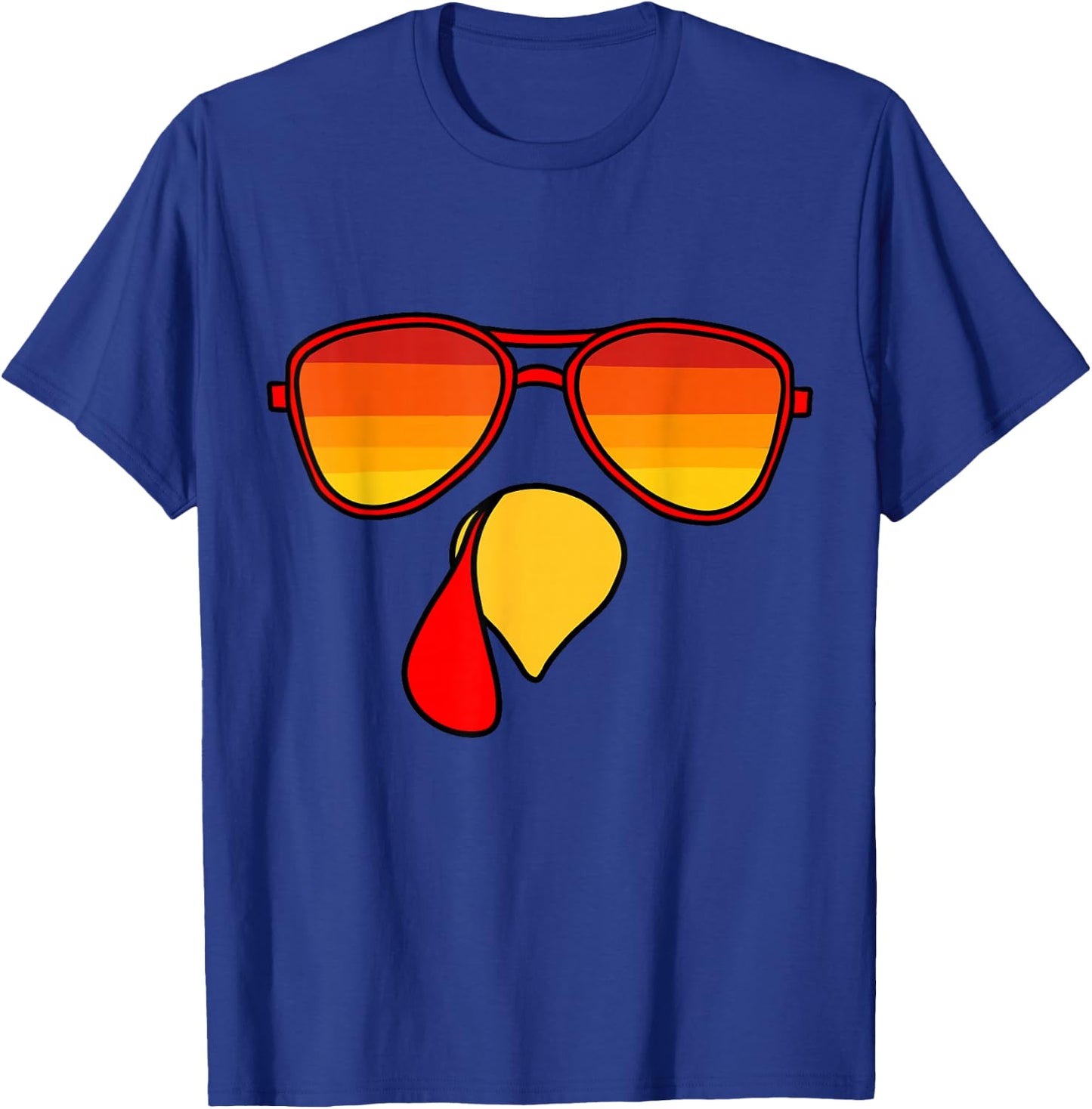 Retro Turkey Face Happy Thanksgiving Kids Toddler Boys T-Shirt - T-Shirt | Royal