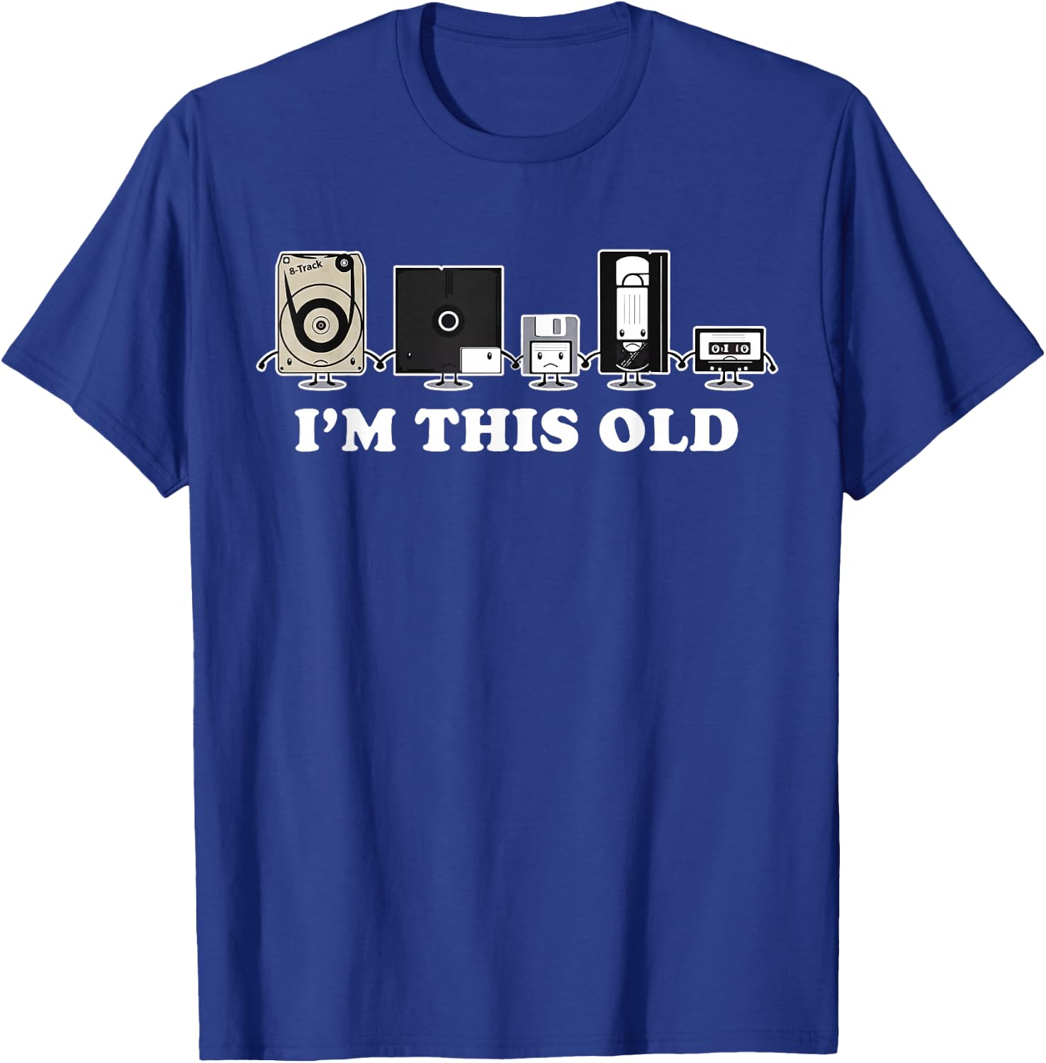I'm This Old Retro Vintage Cassette Tape Floppy Disk VHS T-Shirt - T-Shirt | Royal
