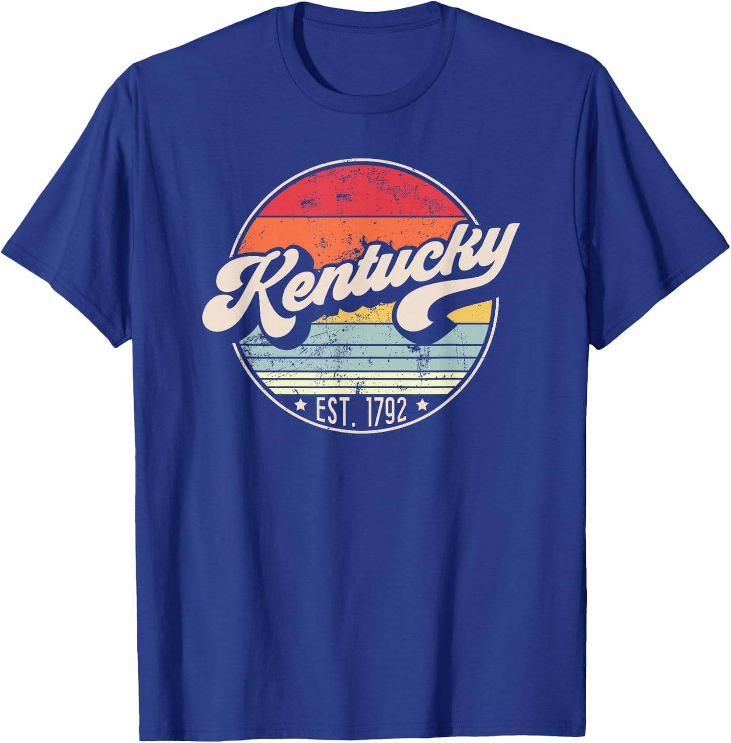 Retro Kentucky Home State KY Cool 70s Style Sunset T-Shirt - T-Shirt | Royal