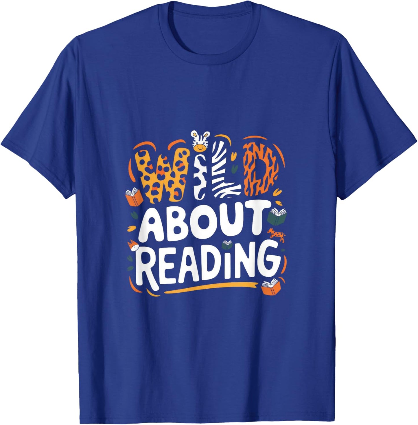 Wild About Reading - Wild About Reading Bookworm T-Shirt - T-Shirt | Royal