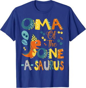 Oma Of The One-A-Saurus 1St Birthday Dinosaur Party T-Shirt - T-Shirt | Royal