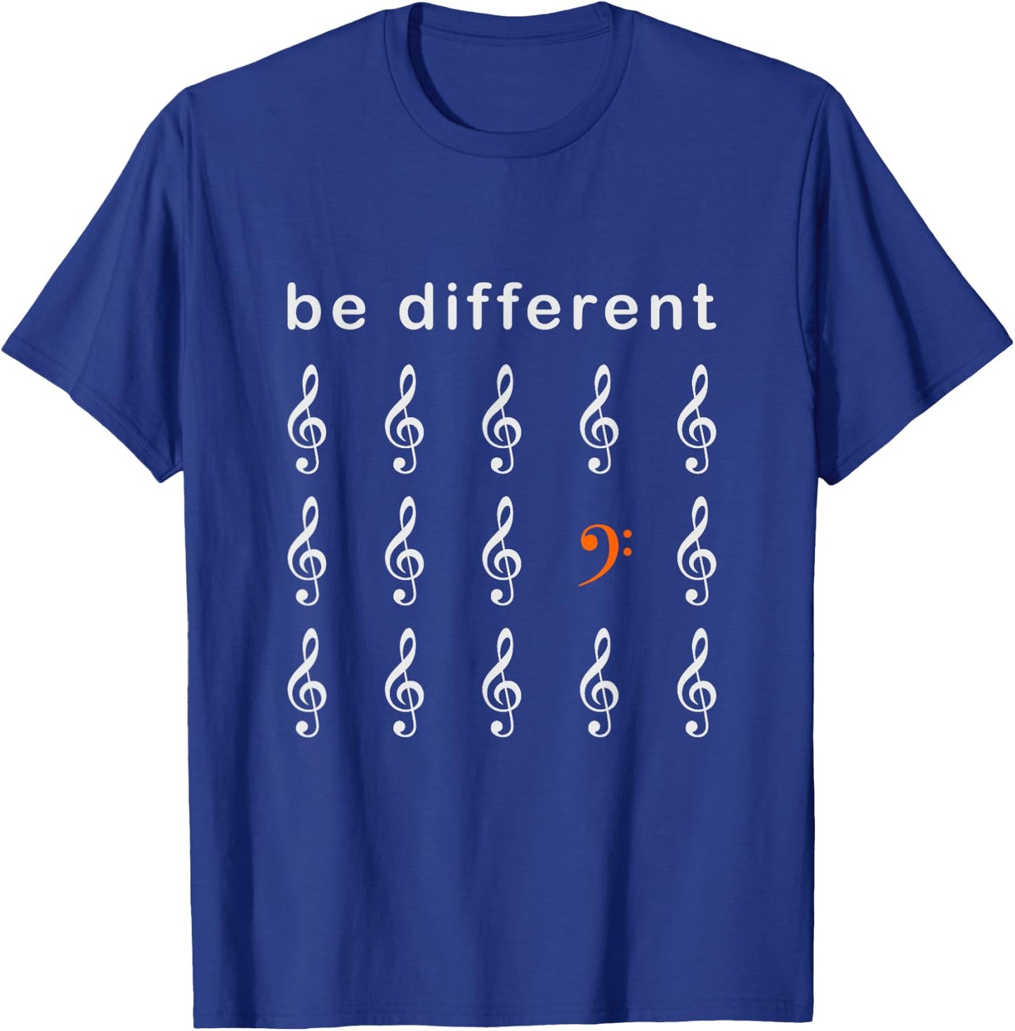 Bass Clef Musician Be Different T-Shirt - T-Shirt | Royal
