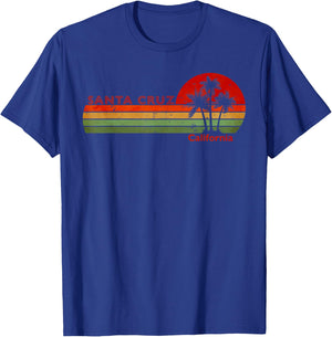 Santa Cruz California Retro Sunset Vintage , black T-Shirt - T-Shirt | Royal