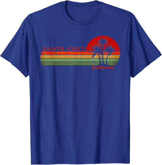 Santa Cruz California Retro Sunset Vintage , black T-Shirt - T-Shirt | Royal