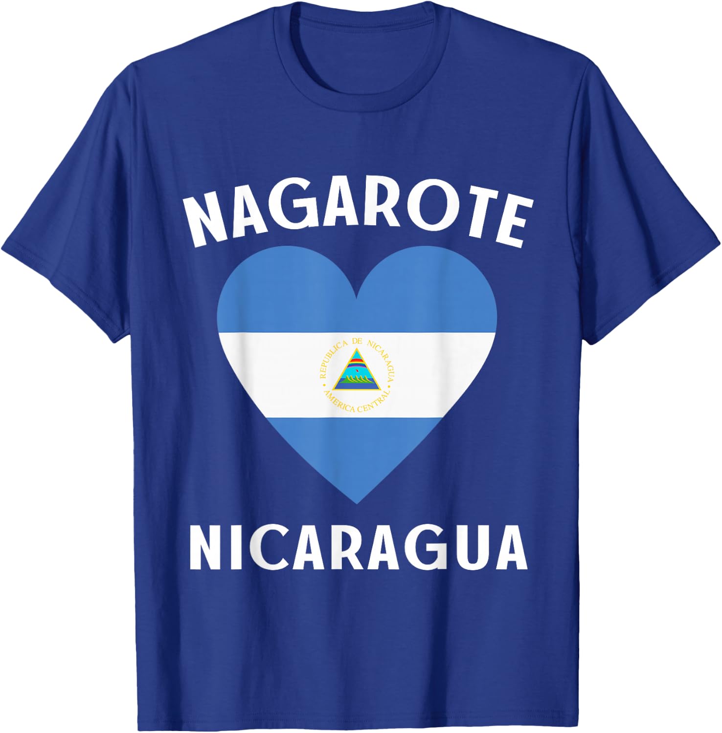 Nicaragua Flag Heart Nagarote City T-Shirt - T-Shirt | Royal
