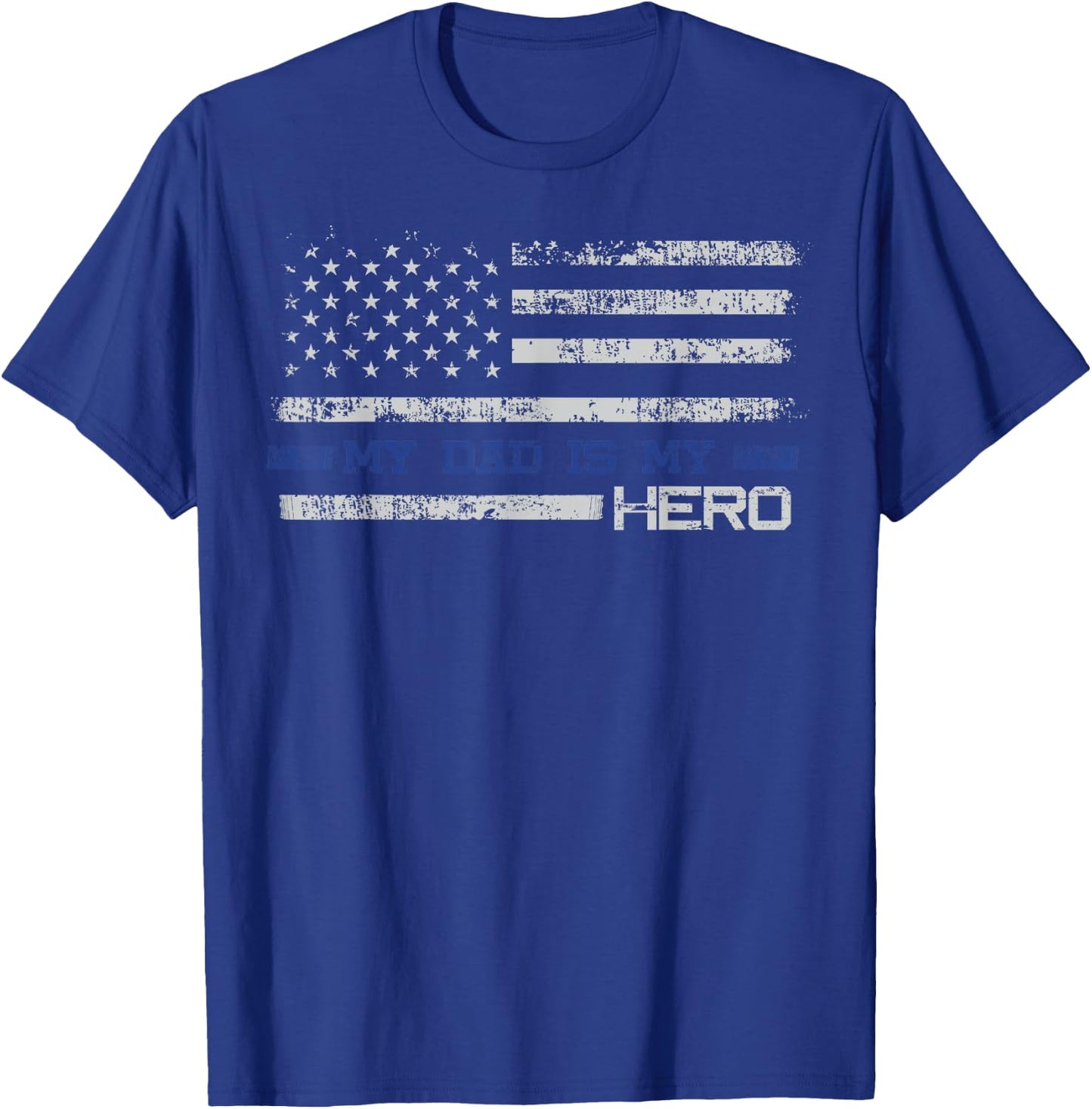 Dad Is A Hero Gift - Son Daughter of Police T-Shirt - T-Shirt | Royal
