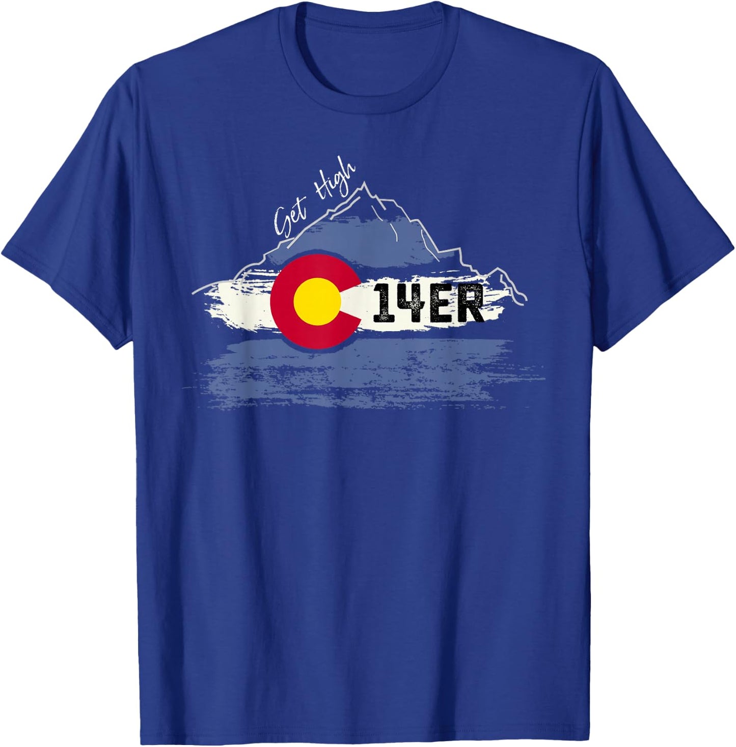 Get High on Colorado 14ers T-Shirt - T-Shirt | Royal