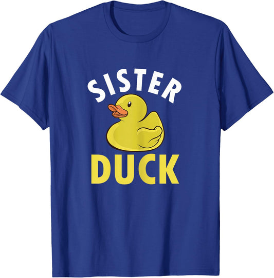 Sister Duck Sister Kids Duck Birthday Matching T-Shirt - T-Shirt | Royal