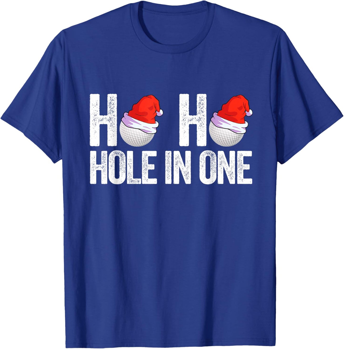 Golf Ball Christmas Golfing Santa Hat Golf Gift Golfer T-Shirt - T-Shirt | Royal