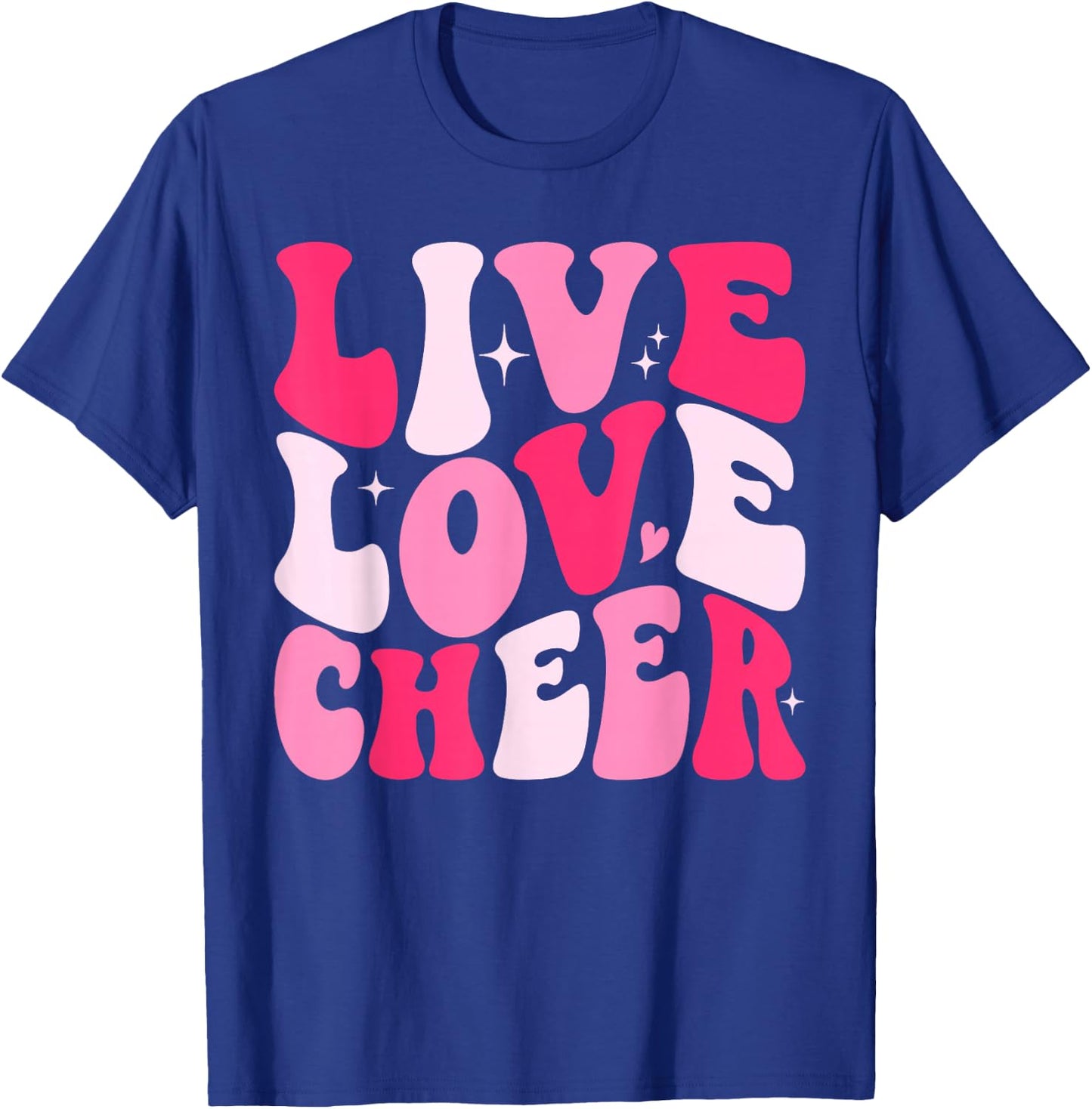 Live Love Cheer Cheerleading Cheerleader Women Teen Girls T-Shirt - T-Shirt | Royal