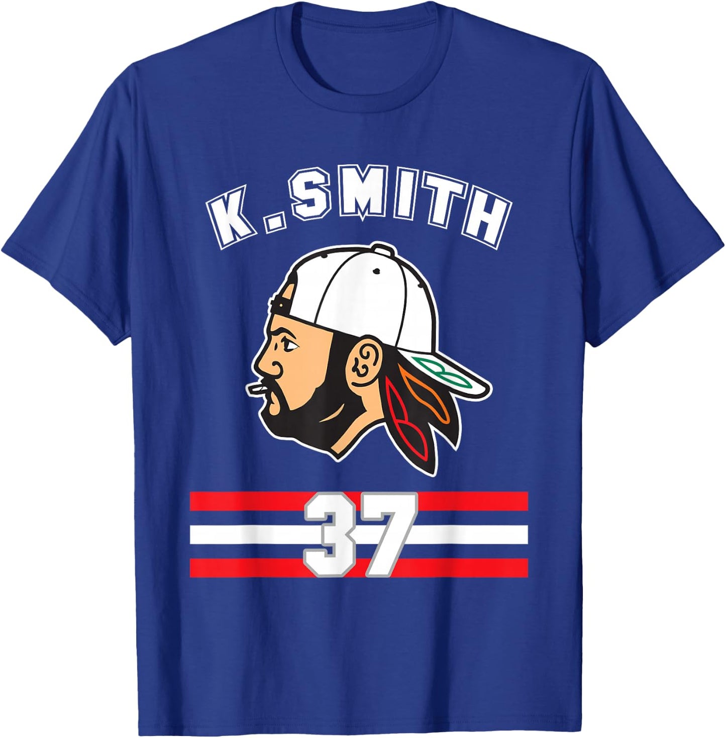 Kevin Smith VASHL Street Hockey League Jersey Team Hawks 37 T-Shirt - T-Shirt | Royal
