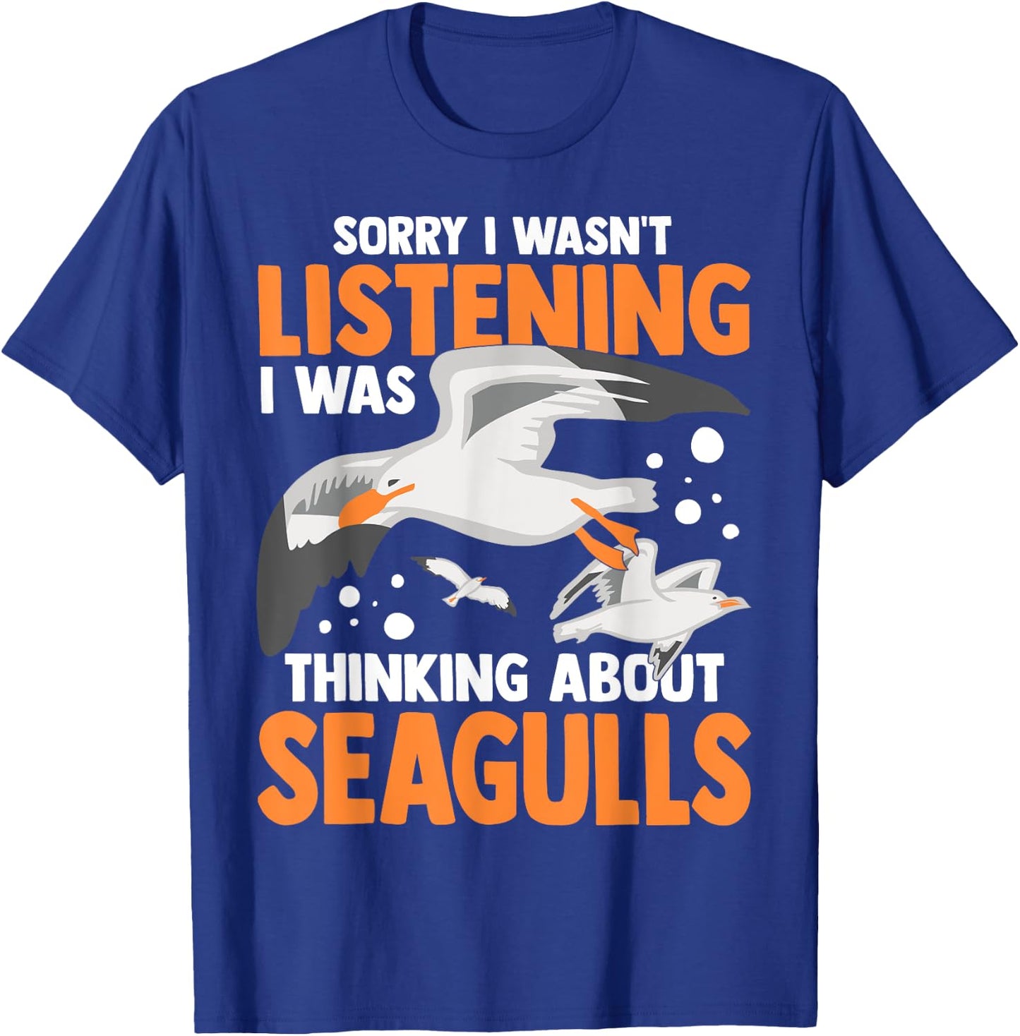 Seagull Birds Funny Animals Flying Seabird T-Shirt - T-Shirt | Royal