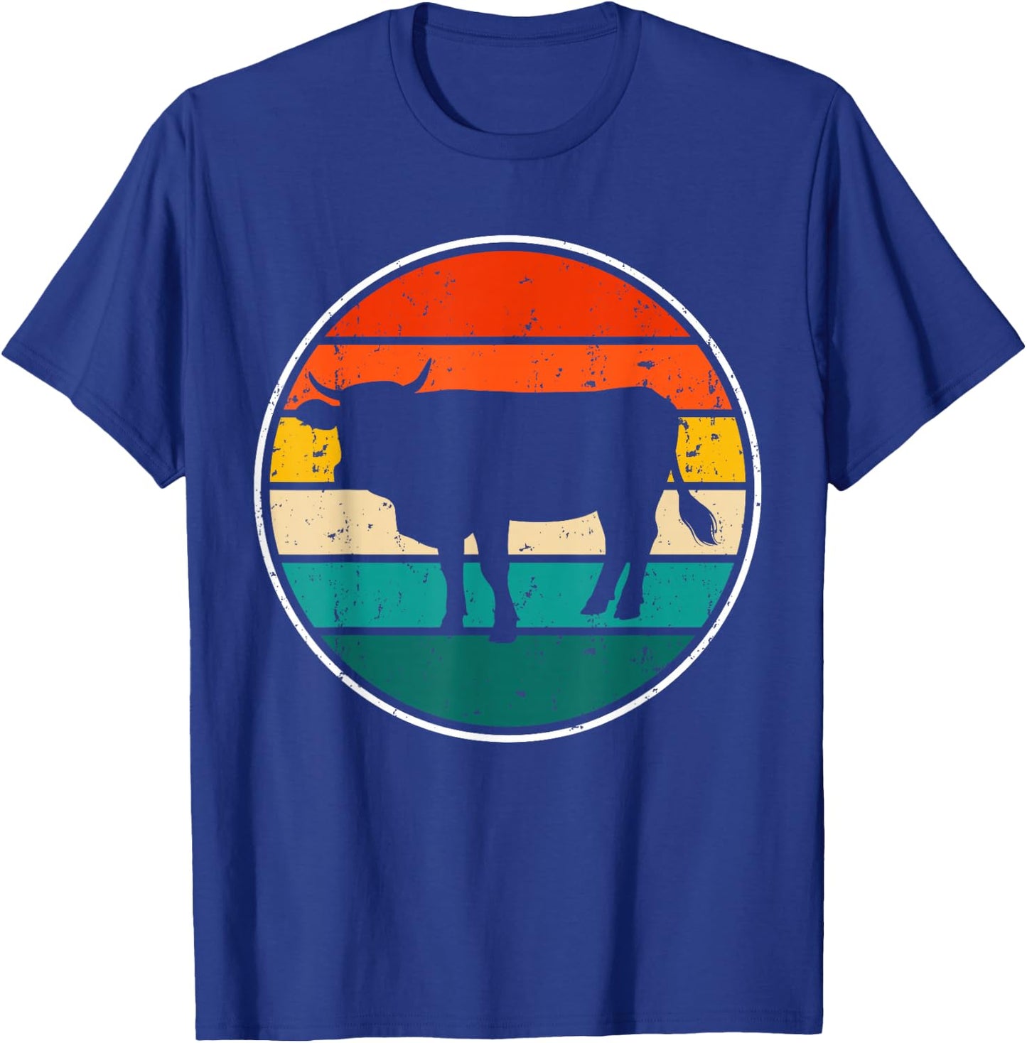 Cow Sunset Vintage T-Shirt - T-Shirt | Royal