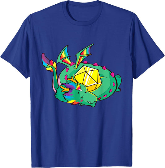 Kawaii Dragon D20 Dice Rolepaying Games TTRPG Boys Kids Men T-Shirt - T-Shirt | Royal