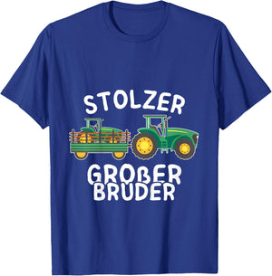 stolzer großer Bruder Traktor Junge Trecker T-Shirt - T-Shirt | Royal
