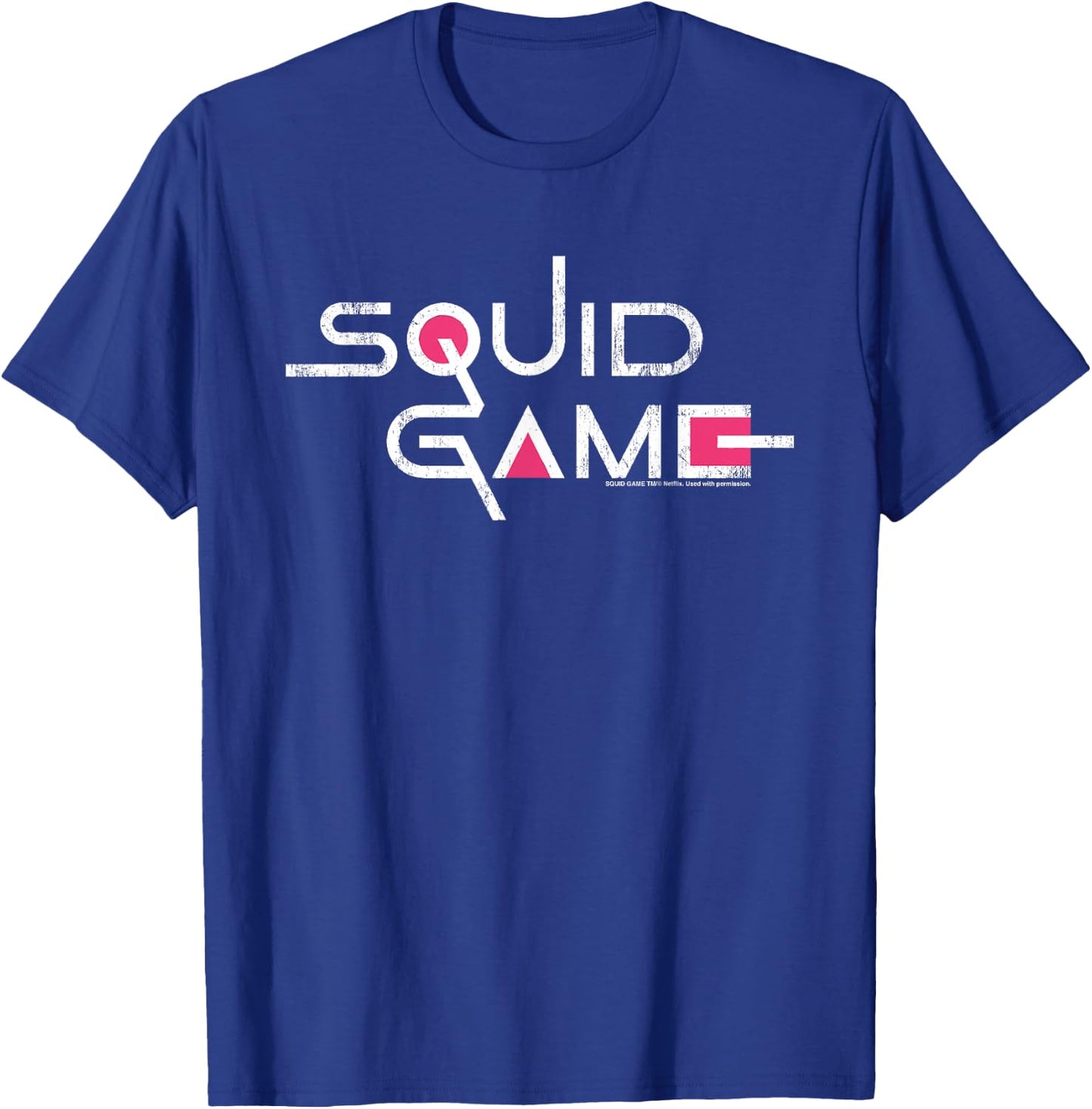 Classic Squid Game Logo with White Text , Black, S T-Shirt - T-Shirt | Royal