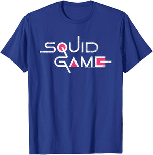 Classic Squid Game Logo with White Text , Black, S T-Shirt - T-Shirt | Royal