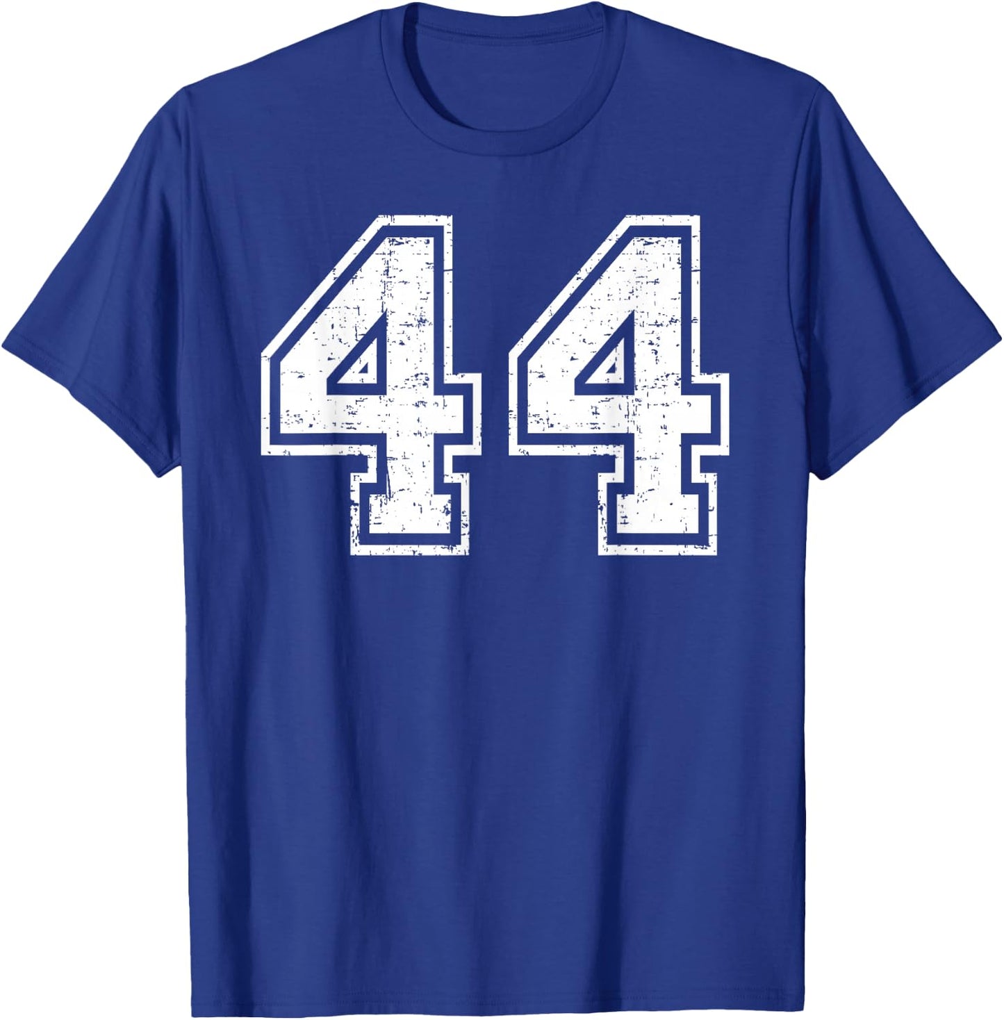 44 Number Forty-Four Team Sports Grunge Varsity Matching T-Shirt - T-Shirt | Royal