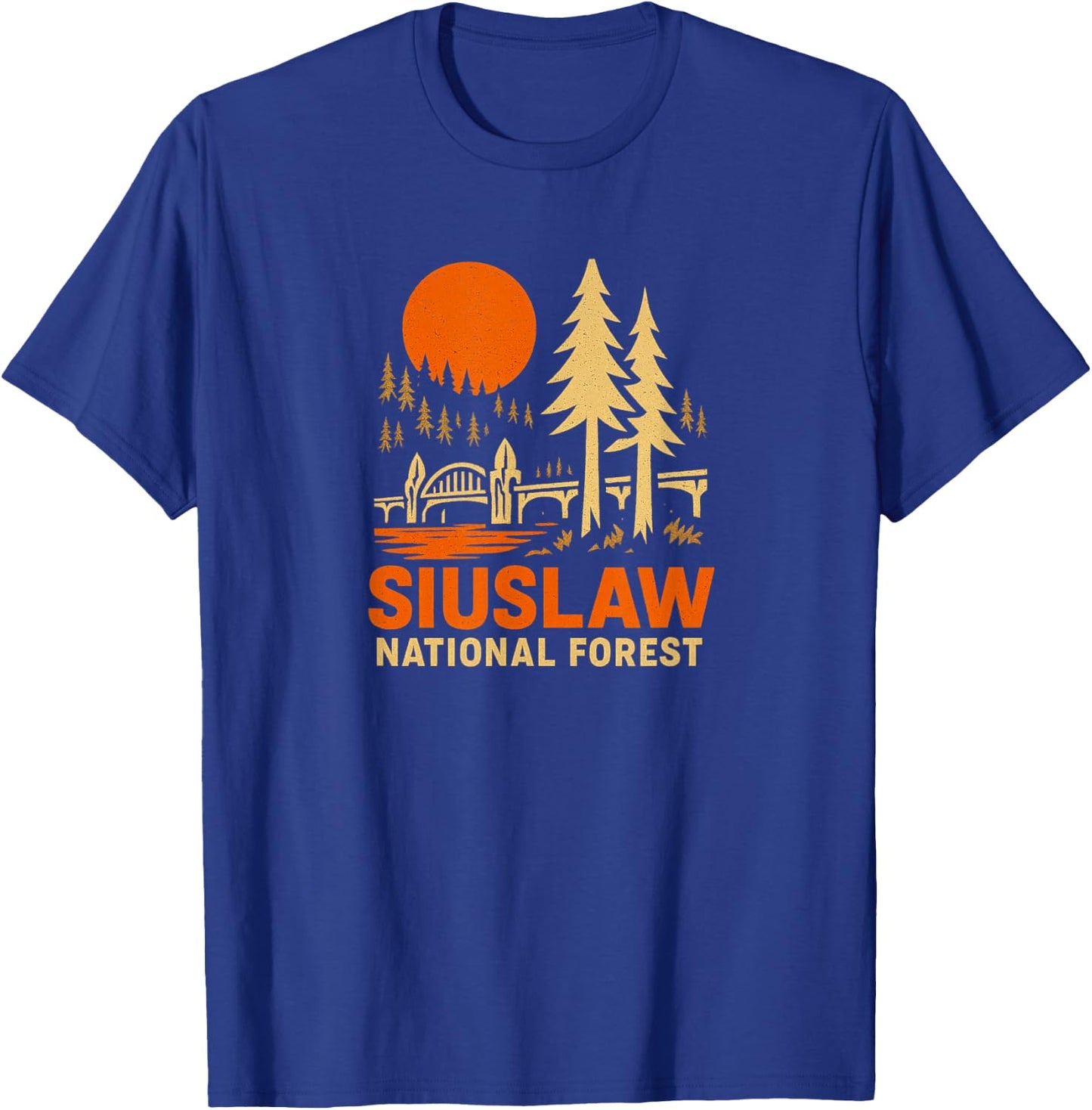 Siuslaw National Forest Vintage Style Design T-Shirt - T-Shirt | Royal