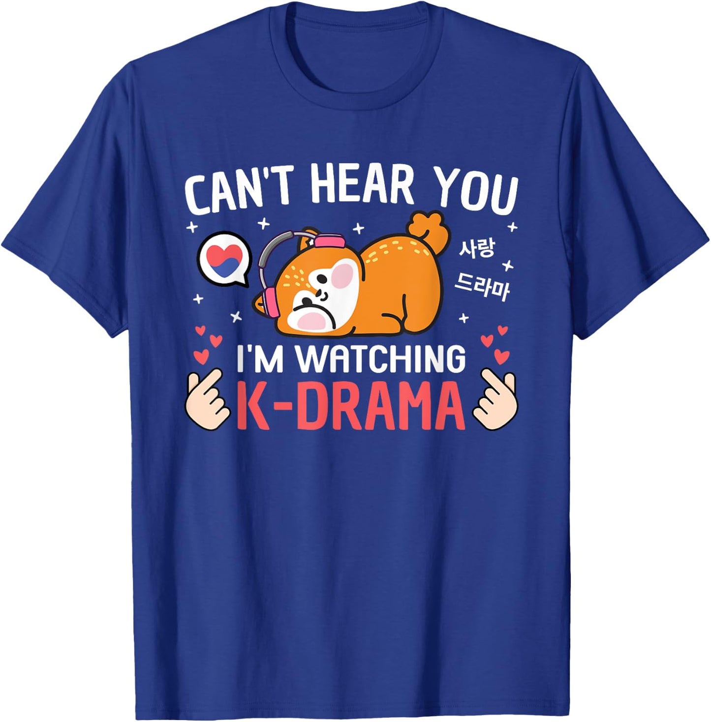 Can't Hear You I'm Watching K-Drama Squirrel Funny Korean Drama T-Shirt - T-Shirt | Royal