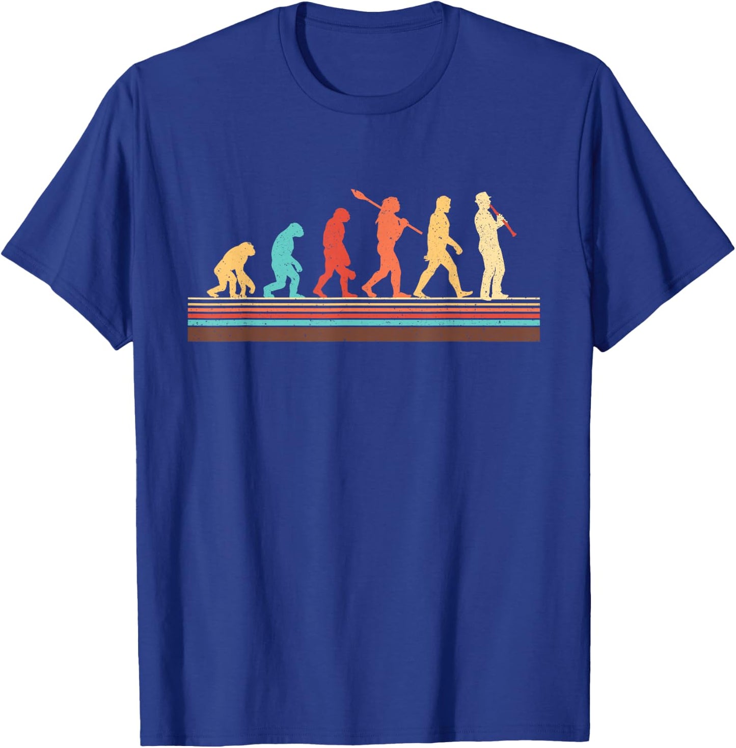 Evolution Of Clarinet Player - Marching Band Player T-Shirt - T-Shirt | Royal