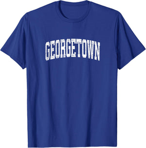 Georgetown Massachusetts MA Vintage Athletic Sports Design T-Shirt - T-Shirt | Royal
