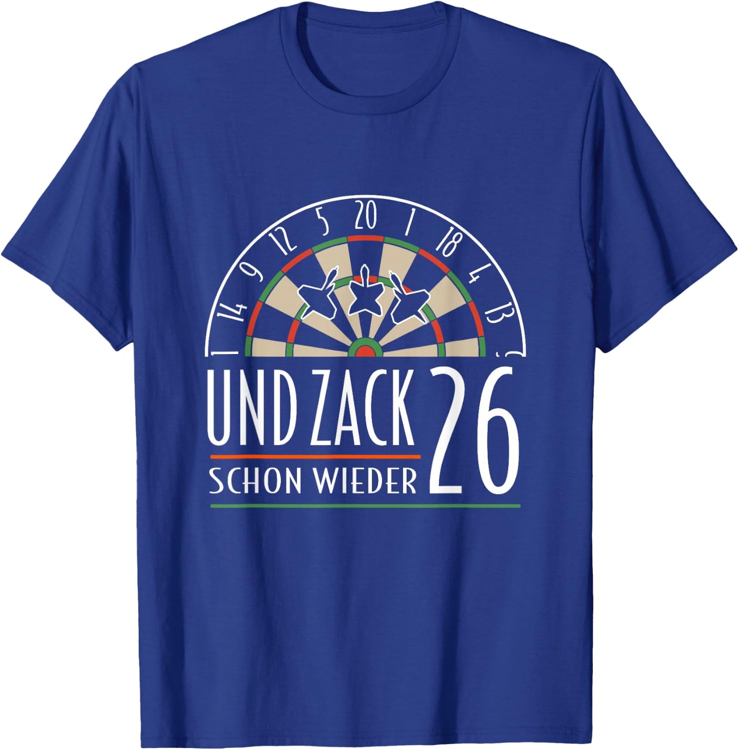 And Zack Schon Wieder 26 Breakfast Washing Machine Dart Darts , black T-Shirt - T-Shirt | Royal