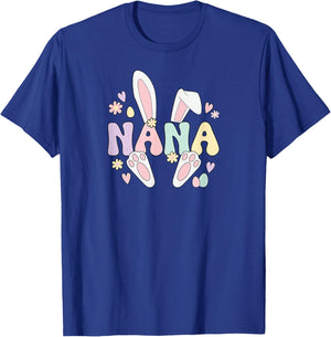 Nana Grandmother Easter Bunny Nana Grandma Easter Day T-Shirt - T-Shirt | Royal