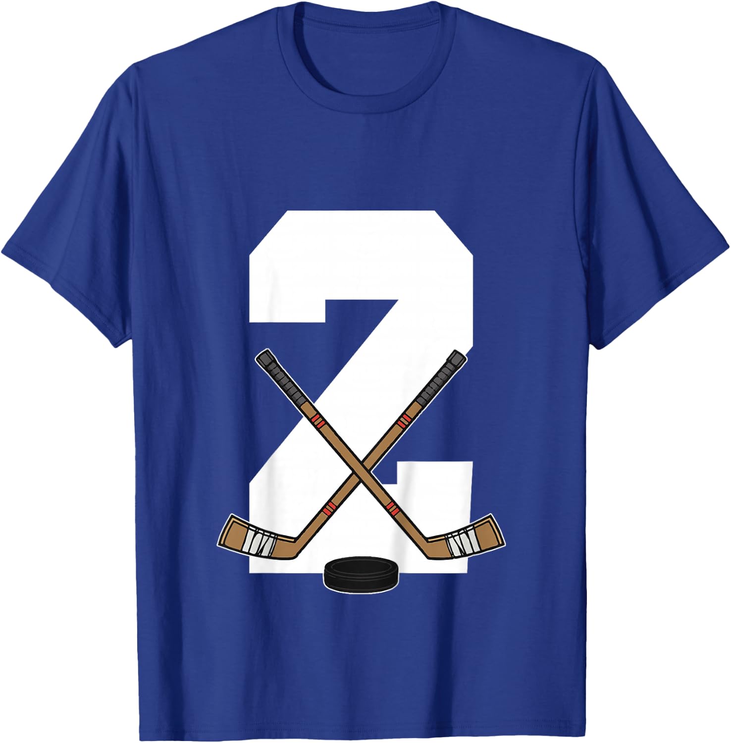Kids Ice Hockey Kids Toddler Boys 2nd Birthday Ice Hockey T-Shirt - T-Shirt | Royal