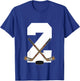Kids Ice Hockey Kids Toddler Boys 2nd Birthday Ice Hockey T-Shirt - T-Shirt | Royal