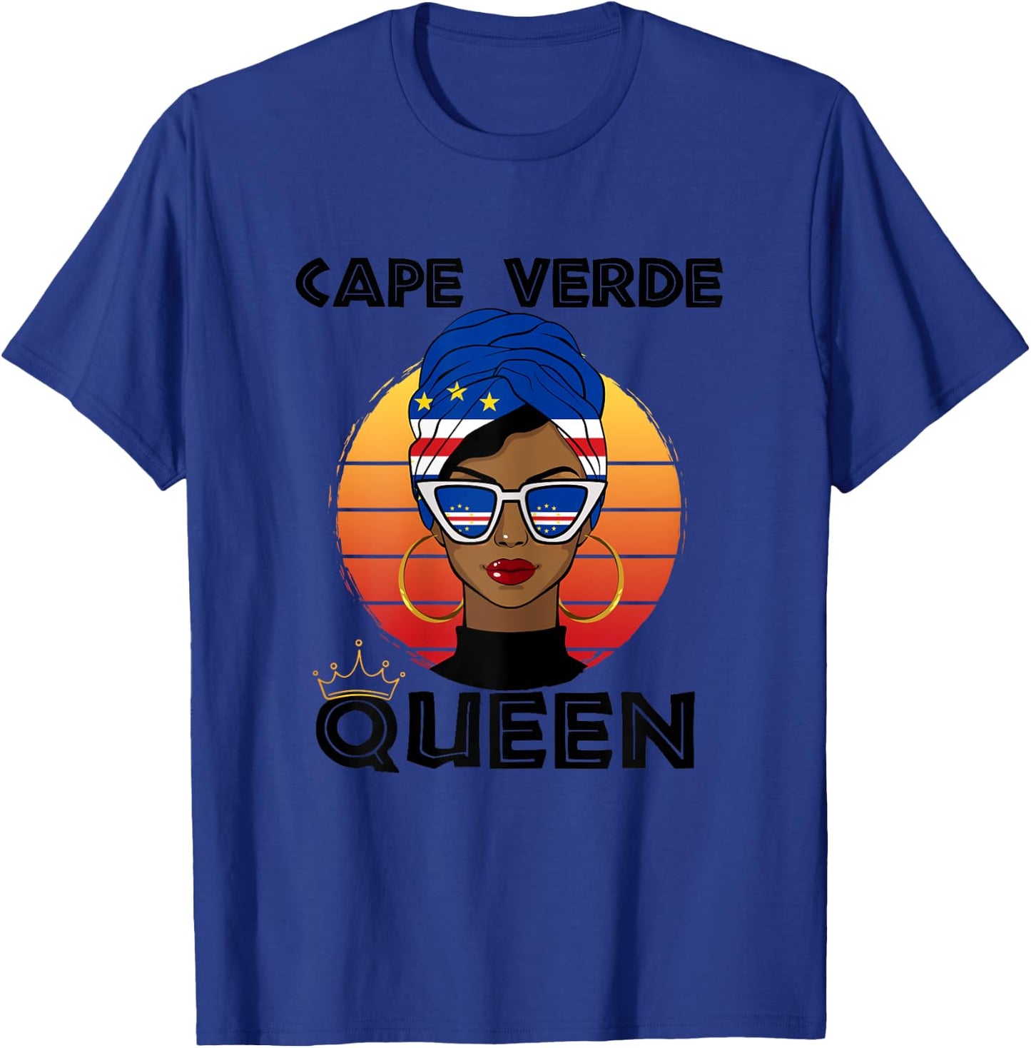 Cabo Verdian Queen African Queen Cabo Verde Flag Cabo Verde , white, Female X-Small T-Shirt - T-Shirt | Royal