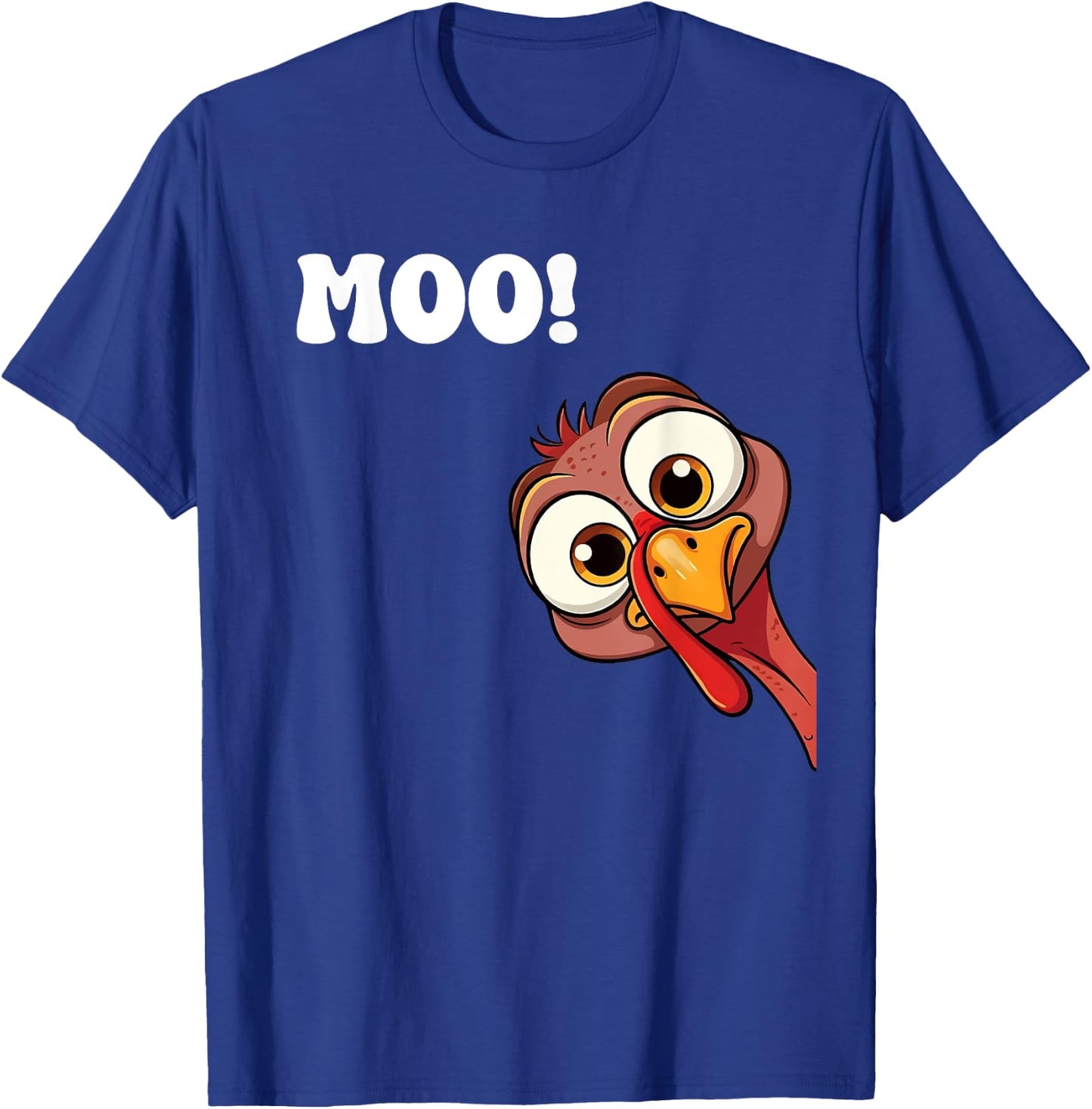 Turkey Cow Moo Funny Fall autumn Thanksgiving Saying T-Shirt - T-Shirt | Royal