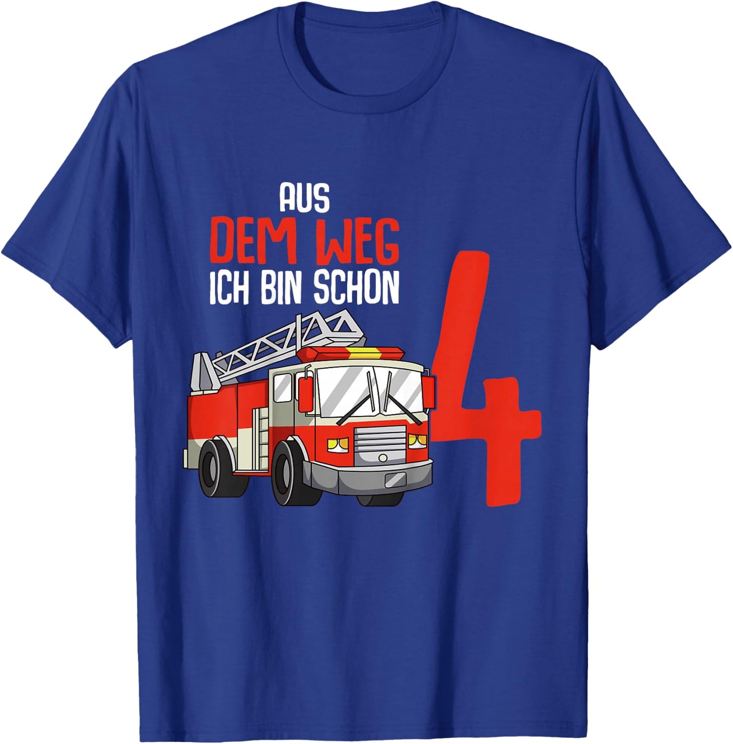4. Geburtstag Feuerwehr 4 Jahre Kinder Junge T-Shirt - T-Shirt | Royal