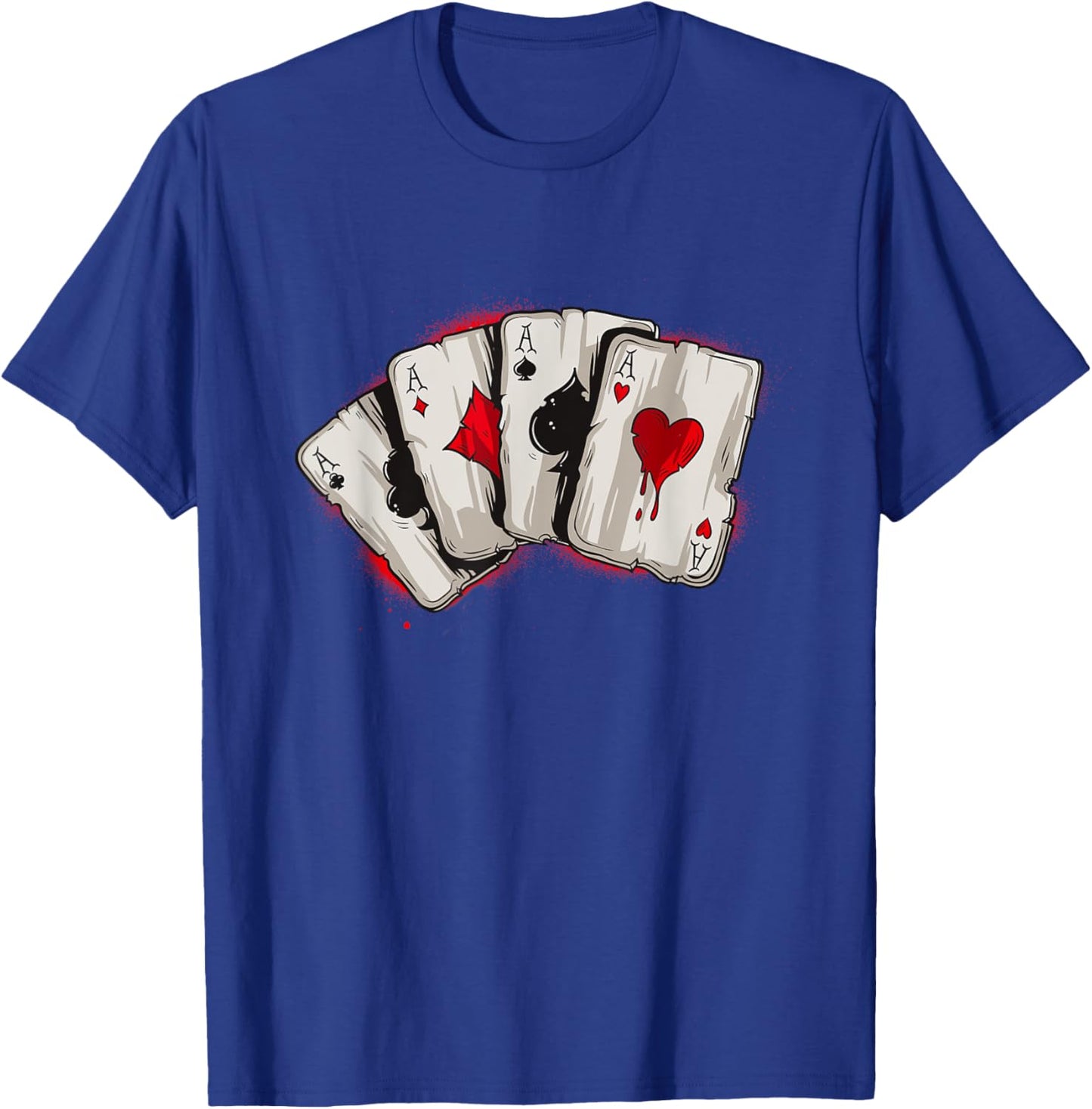 Poker 4 Aces Stud Hands Lucky Souvenir Las Vegas T-Shirt - T-Shirt | Royal