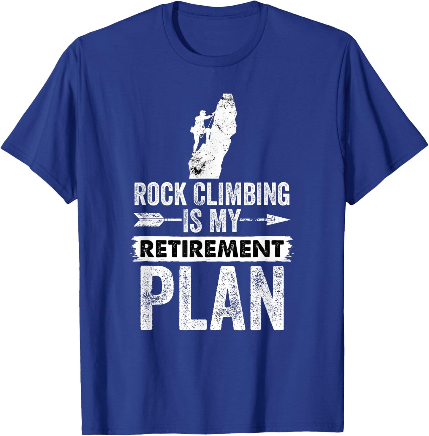 Funny Rock Climbing is My Retirement Plan Retro Vintage T-Shirt - T-Shirt | Royal