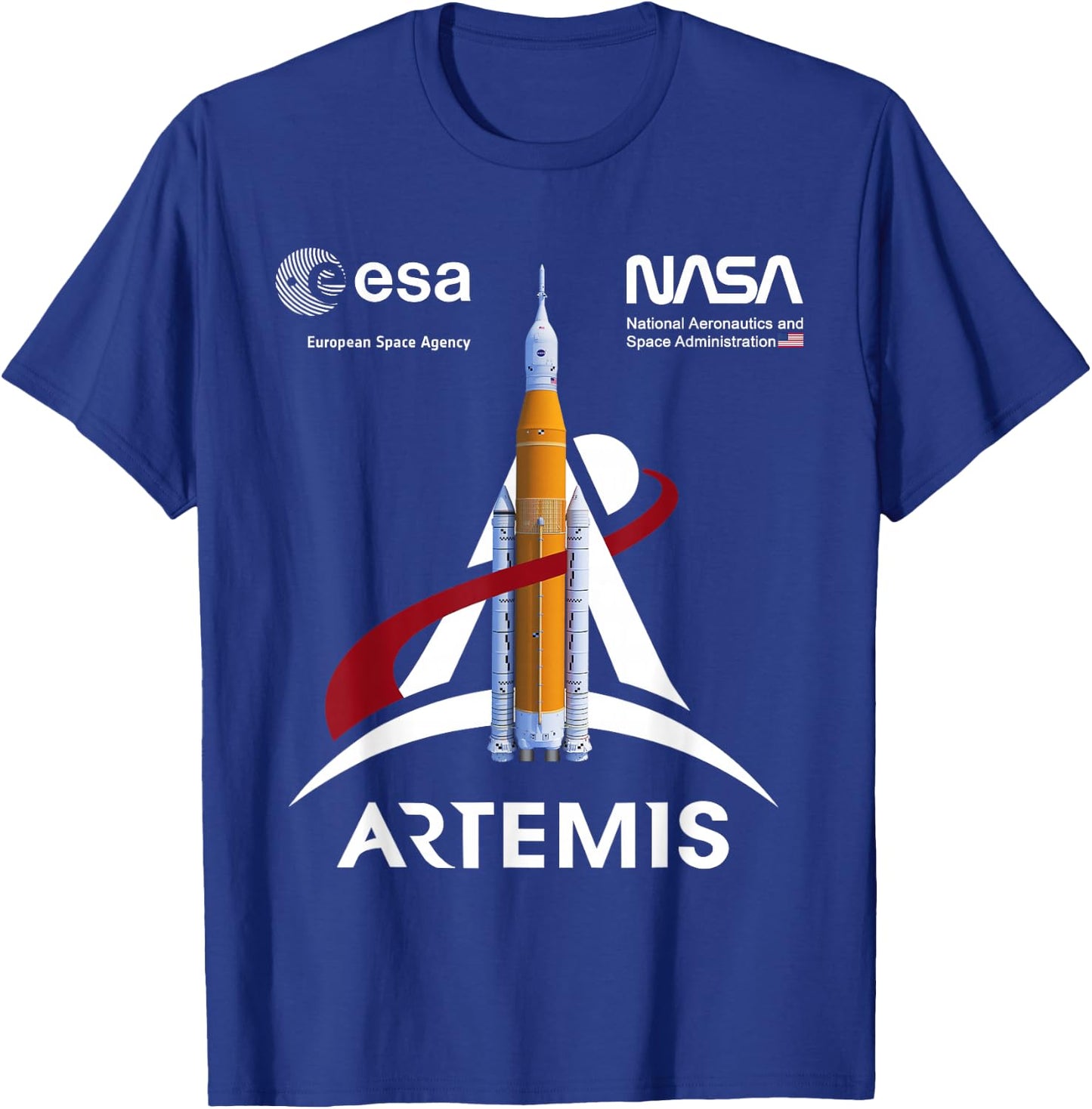 NASA Artemis SLS Mission ESA und Worm Logo T-Shirt - T-Shirt | Royal