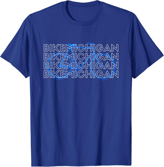 Bike Michigan , Michigan Cyclists Shirt T-Shirt - T-Shirt | Royal