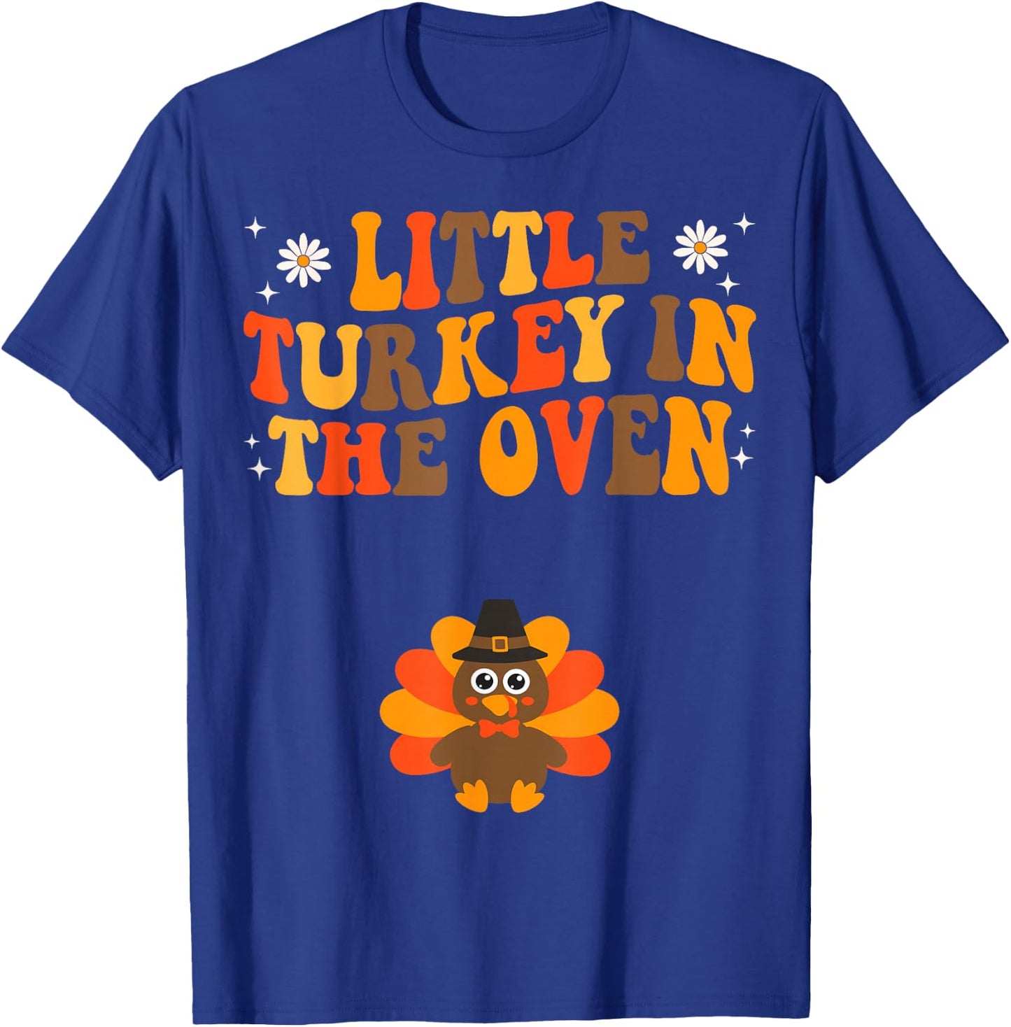 Thanksgiving Pregnancy Announcement Turkey Baby Reveal T-Shirt - T-Shirt | Royal