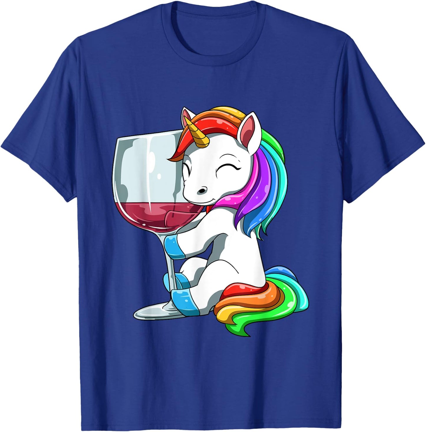 Funny Wine Unicorn Drinking T-Shirt - T-Shirt | Royal