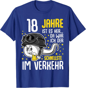 Men's "Vor 18 Jahren der Fastest in Traffic" 18th Birthday Man , black T-Shirt - T-Shirt | Royal