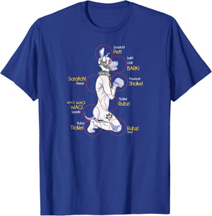 Human Puppy Play - Puppy Diagram Puppy Pride T-Shirt - T-Shirt | Royal