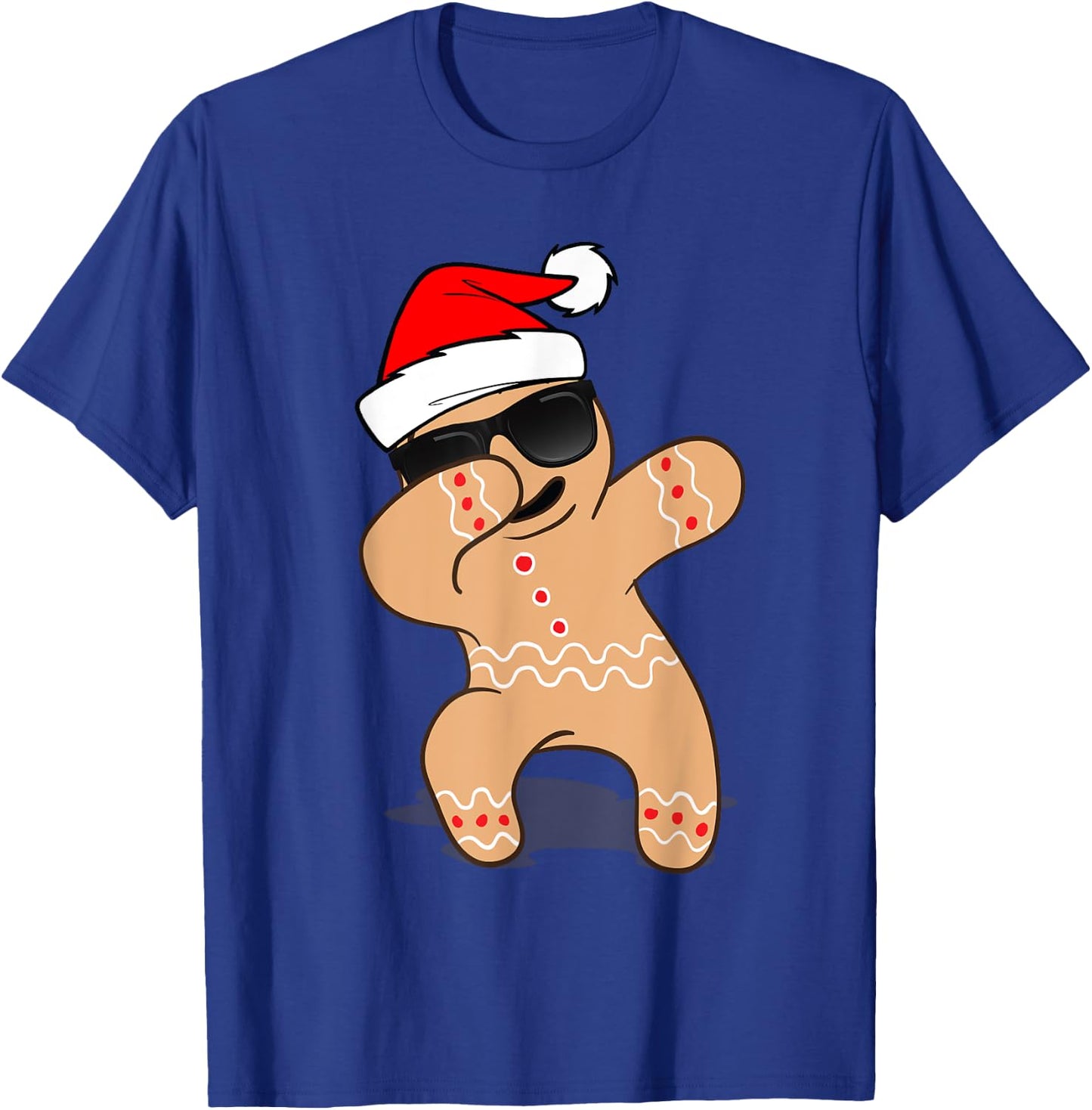 Dabbing Gingerbread Man Shirt - 2017 Funny Hip Hop Xmas T-Shirt - T-Shirt | Royal