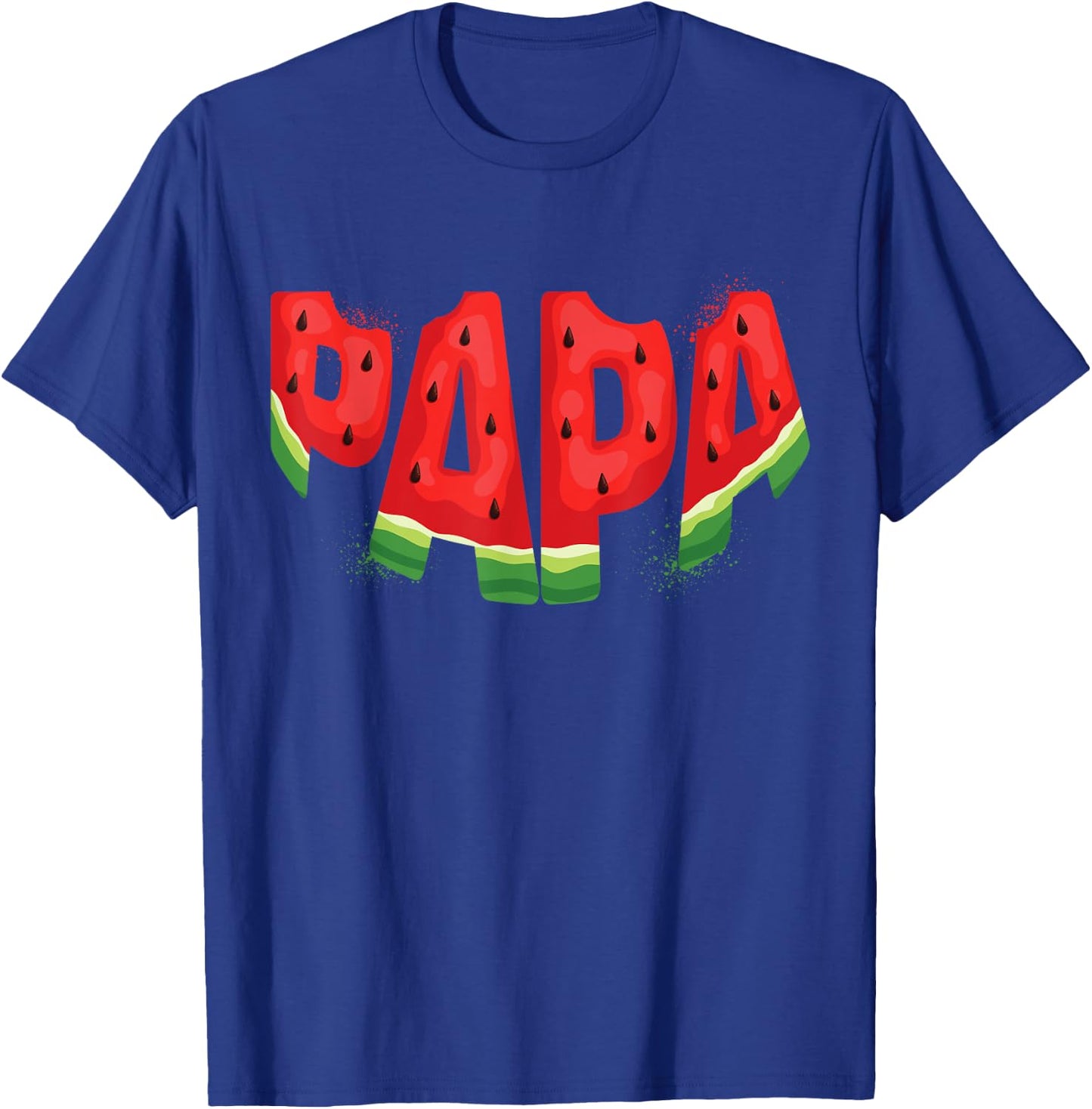 Funny Papa Watermelon Summer Fruit Family Matching Birthday T-Shirt - T-Shirt | Royal
